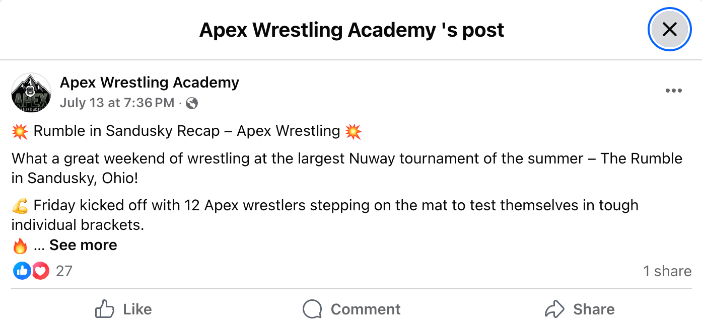Facebook post